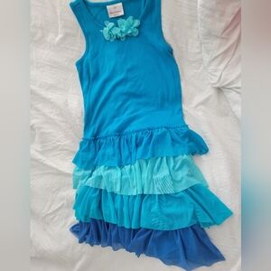 Euc Hanna Andersson size 130 blue tiered dress